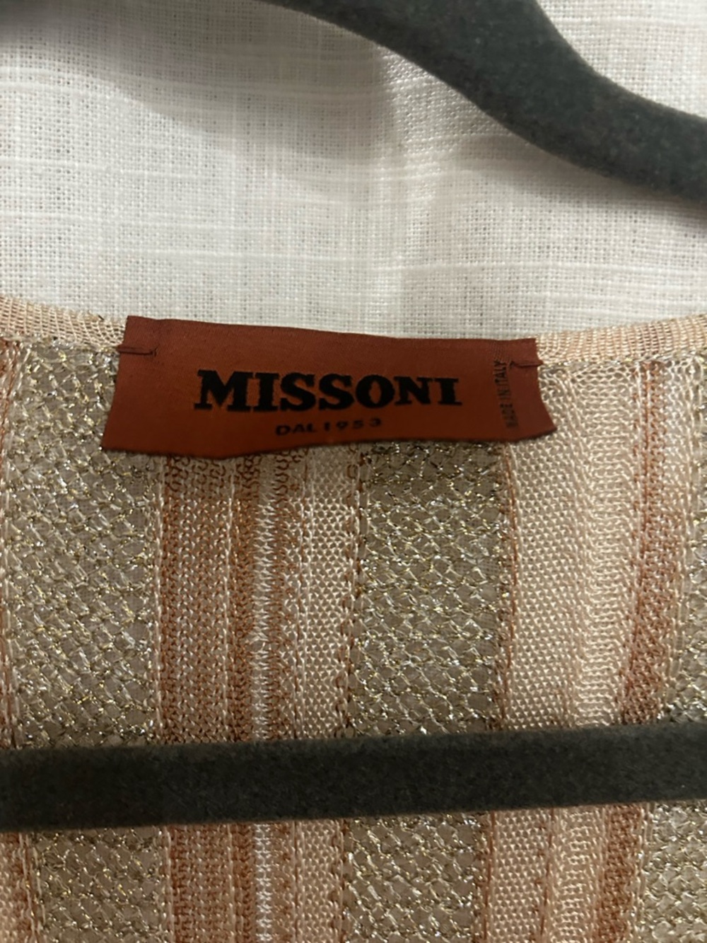 Missoni lurex tie front gold lame duster - Picture 2 of 7
